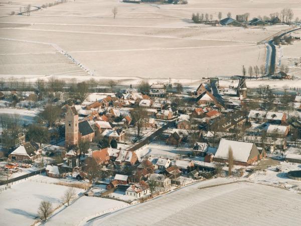 Garnwerd luchtfoto sneeuw